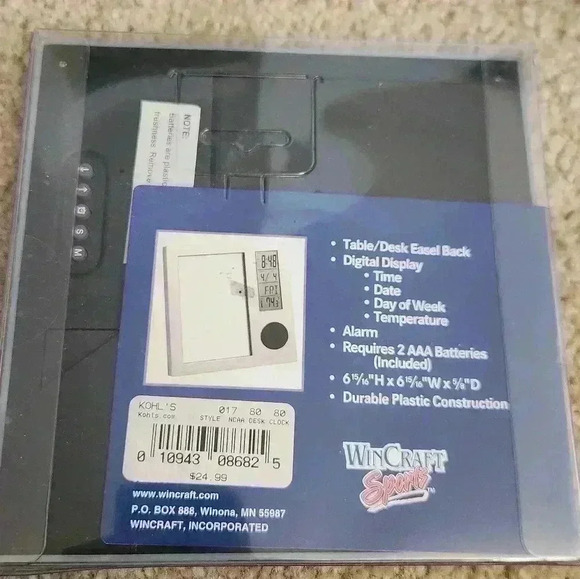 Missouri Tigers WinCraft Sports Team Desk Clock Time Date Day Temp #FF - Picture 2 of 2